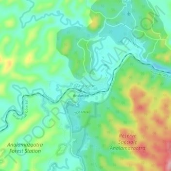 Andasibe topographic map, elevation, terrain