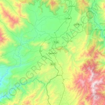 Mansehra topographic map, elevation, terrain