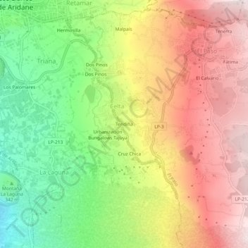 Tendiña topographic map, elevation, terrain