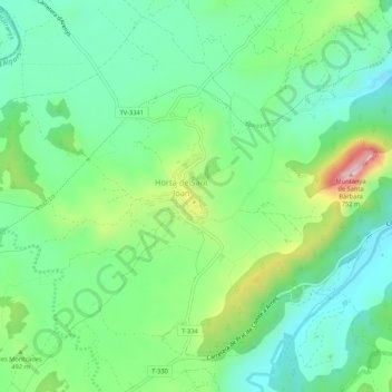 Horta de Sant Joan topographic map, elevation, terrain