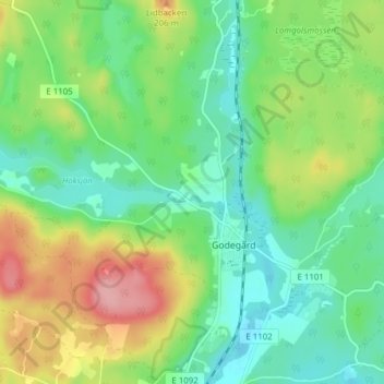 Höka topographic map, elevation, terrain