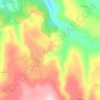 Recep topographic map, elevation, terrain