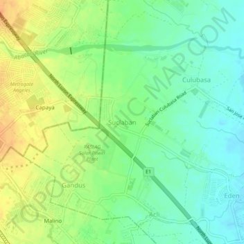 Suclaban topographic map, elevation, terrain
