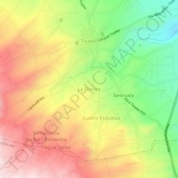 La Florida topographic map, elevation, terrain