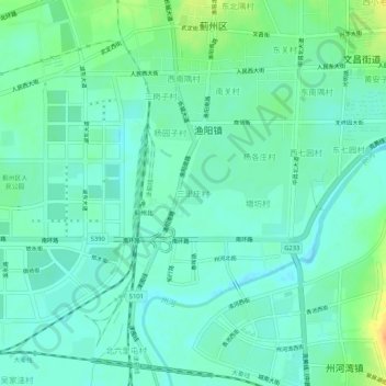 三里庄村 topographic map, elevation, terrain