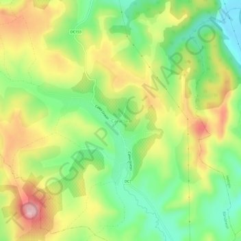 Caraclău topographic map, elevation, terrain