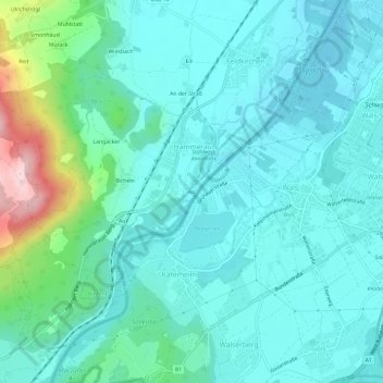 Au topographic map, elevation, terrain