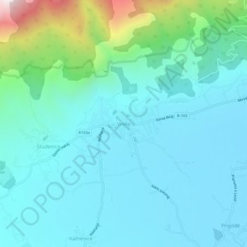 Vrellë topographic map, elevation, terrain