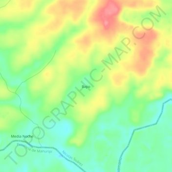 Bajio topographic map, elevation, terrain