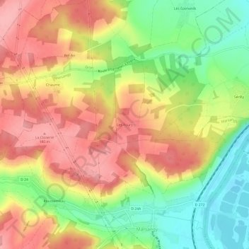 Les Fours topographic map, elevation, terrain