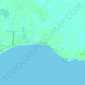 Old Isaacs topographic map, elevation, terrain