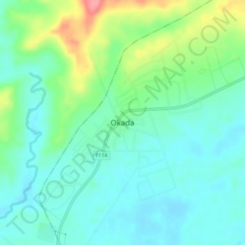 Okada topographic map, elevation, terrain