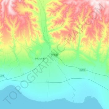 刚察县 topographic map, elevation, terrain
