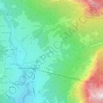 Alverà topographic map, elevation, terrain