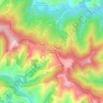 Saint-Roman de Tousque topographic map, elevation, terrain