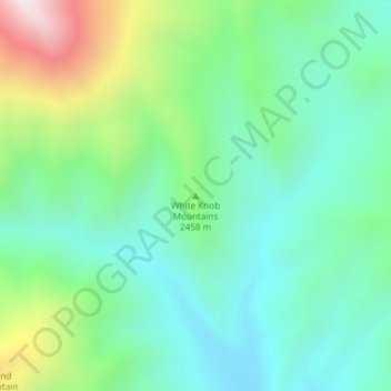 White Knob Mountains topographic map, elevation, terrain