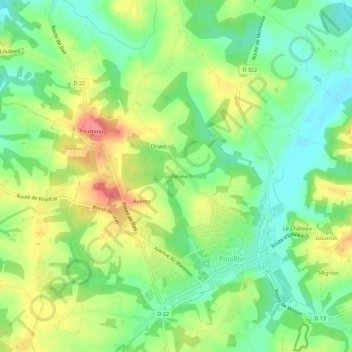 Solferino topographic map, elevation, terrain