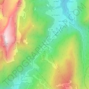 Le Planolet topographic map, elevation, terrain