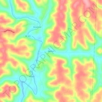 Big Run topographic map, elevation, terrain
