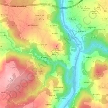 Ceza topographic map, elevation, terrain
