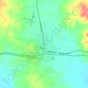 Roma topographic map, elevation, terrain