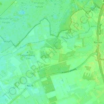 Anholt topographic map, elevation, terrain