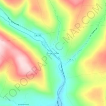 Preston Hollow topographic map, elevation, terrain