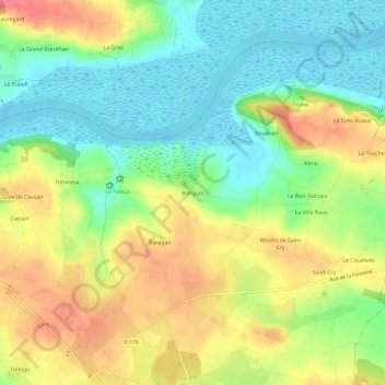 Bringuin topographic map, elevation, terrain