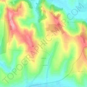 Fundeni topographic map, elevation, terrain