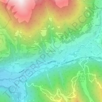 Villa Dalegno topographic map, elevation, terrain