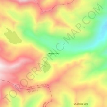 Morococha topographic map, elevation, terrain