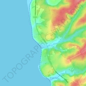 Третья Падь topographic map, elevation, terrain