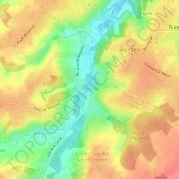 Renipont topographic map, elevation, terrain