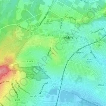 Cargate Hill topographic map, elevation, terrain