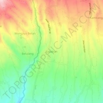 Babahan topographic map, elevation, terrain