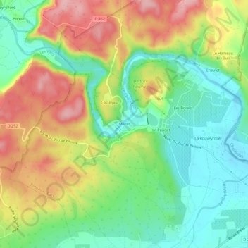 Mazet topographic map, elevation, terrain