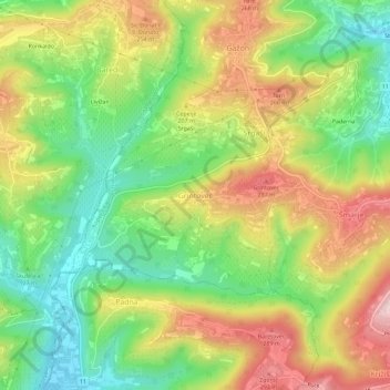 Grintovec topographic map, elevation, terrain