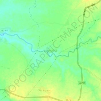 Lodhi Tola topographic map, elevation, terrain