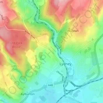 Highbury topographic map, elevation, terrain