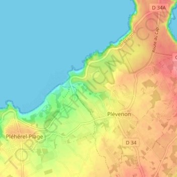 Les Vaux topographic map, elevation, terrain