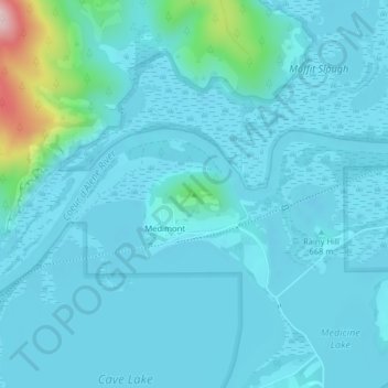 Medicine Mountain topographic map, elevation, terrain