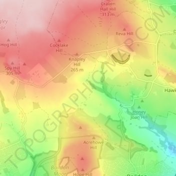 Faweather topographic map, elevation, terrain