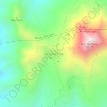 Santa Barbara topographic map, elevation, terrain