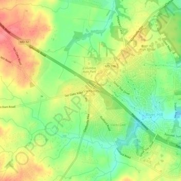 Clarksville topographic map, elevation, terrain