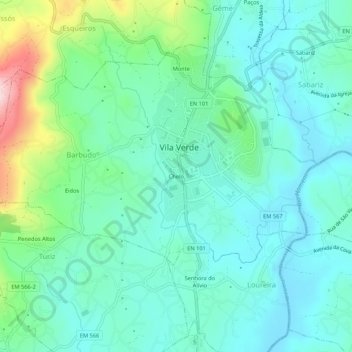 Chelo topographic map, elevation, terrain