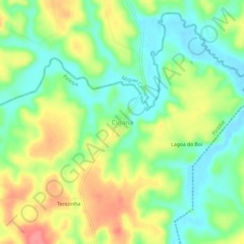 Cigana topographic map, elevation, terrain