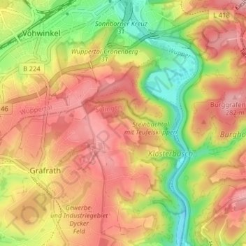 Schieten topographic map, elevation, terrain