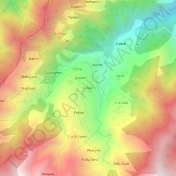 Dewal topographic map, elevation, terrain