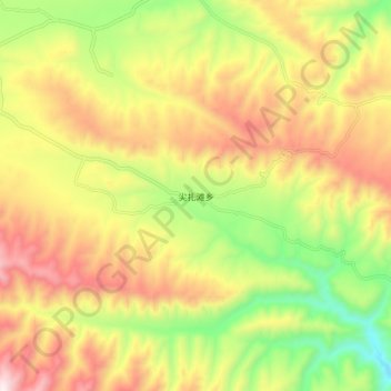尖扎滩乡 topographic map, elevation, terrain