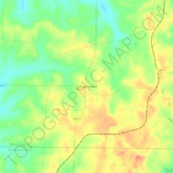 College Mound topographic map, elevation, terrain